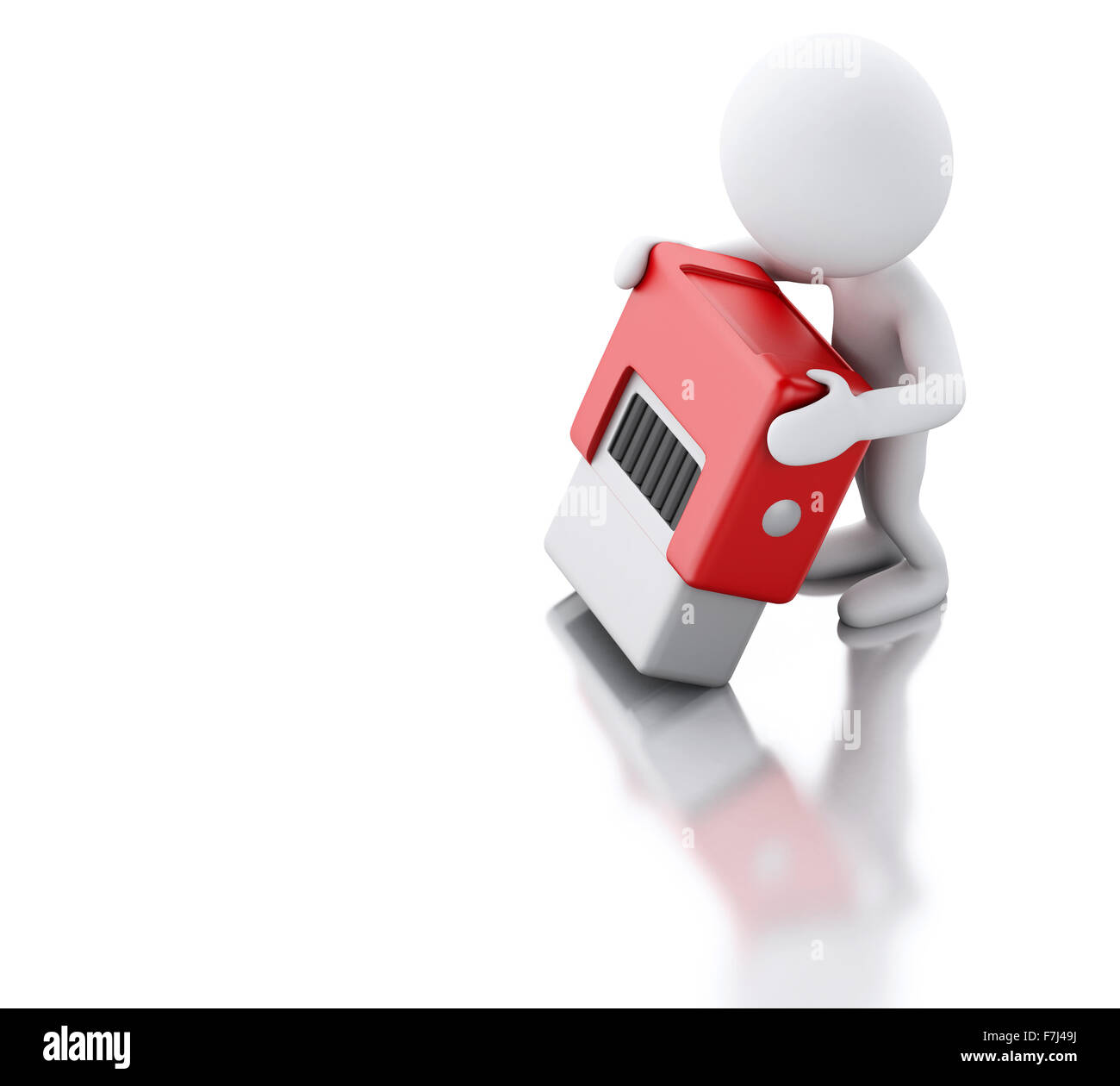 Moteur de rendu 3d image. Les blancs avec un timbre. Concept d'entreprise. Isolé sur fond blanc Banque D'Images
