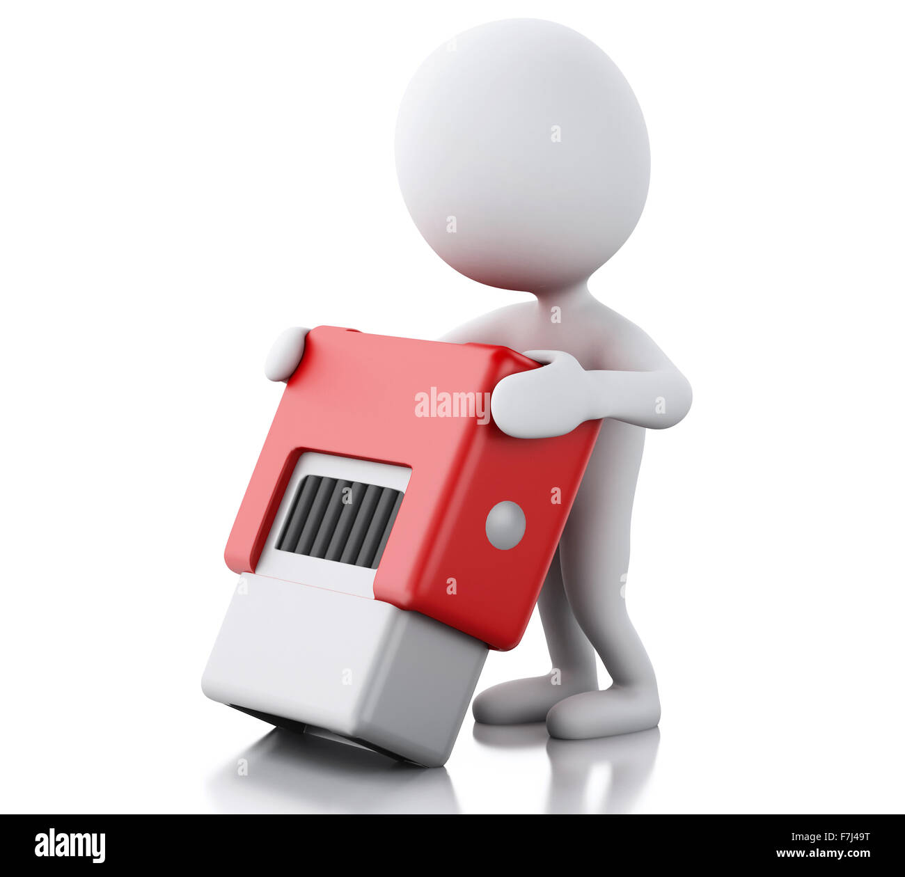 Moteur de rendu 3d image. Les blancs avec un timbre. Concept d'entreprise. Isolé sur fond blanc Banque D'Images
