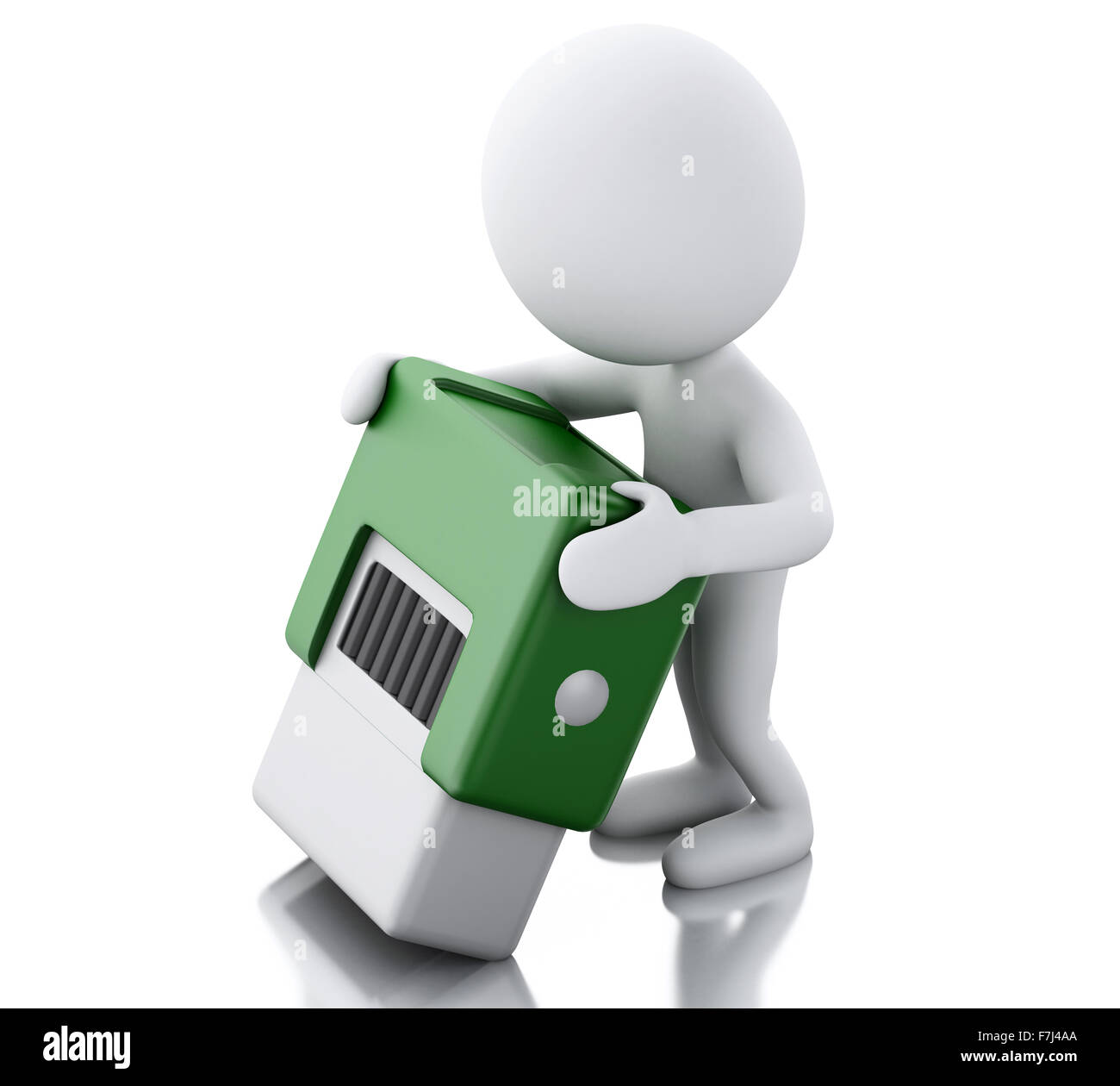 Moteur de rendu 3d image. Les blancs avec un timbre. Concept d'entreprise. Isolé sur fond blanc Banque D'Images
