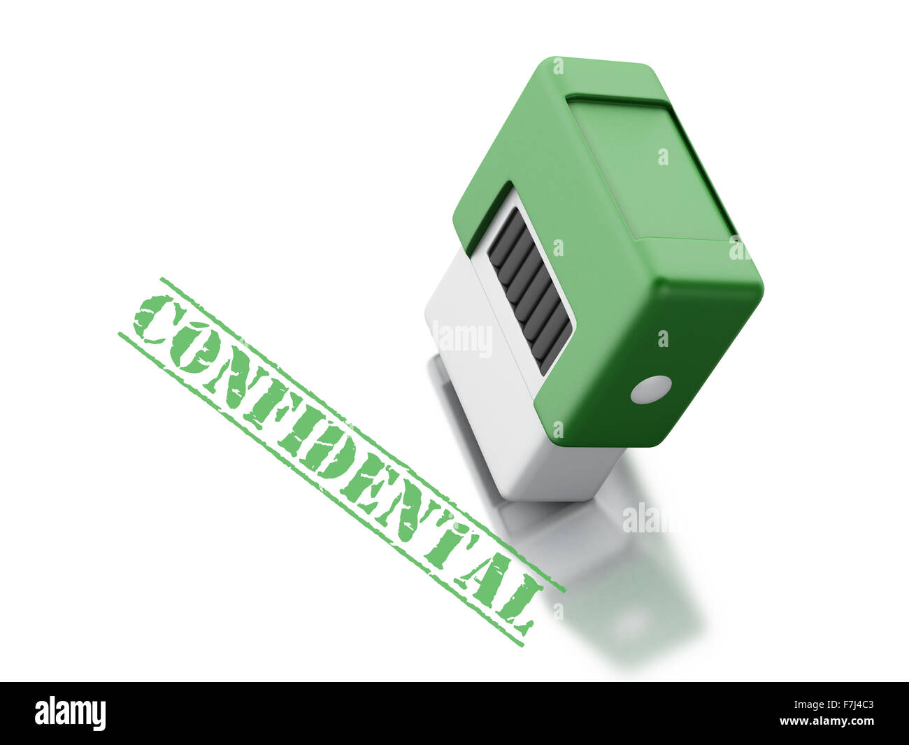 Moteur de rendu 3d image. Timbre avec le terme confidentiel. Concept d'entreprise. Isolé sur fond blanc Banque D'Images