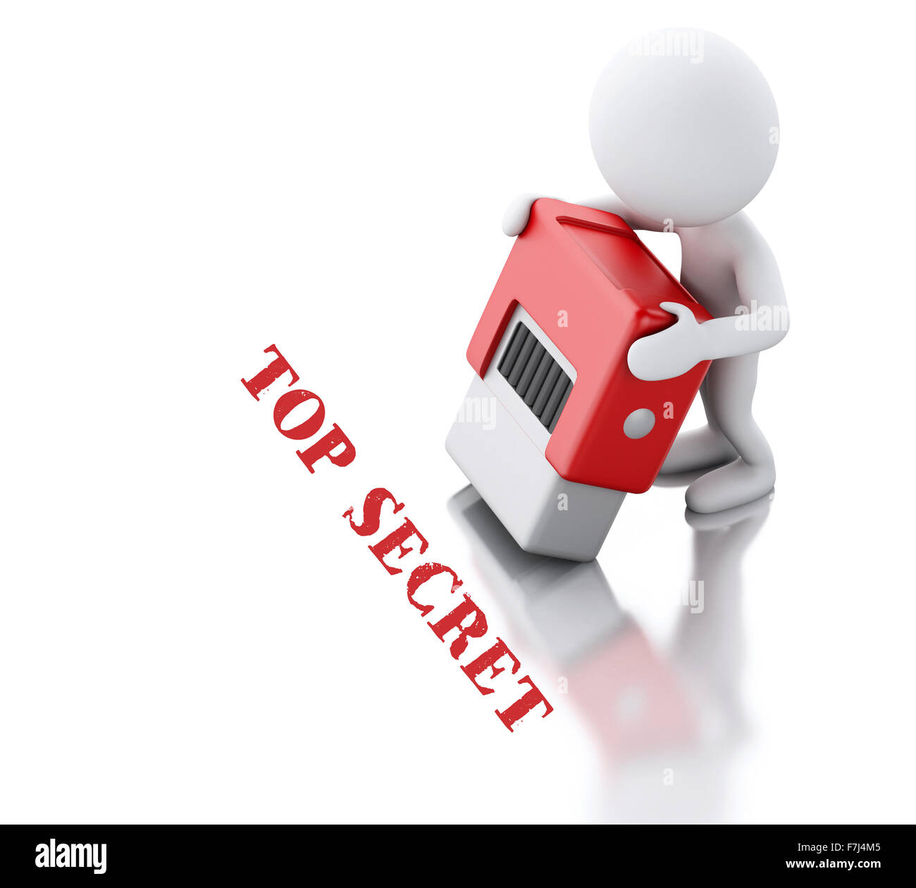Moteur de rendu 3d image. Les blancs avec un timbre et le mot top secret. Concept d'entreprise. Isolé sur fond blanc Banque D'Images