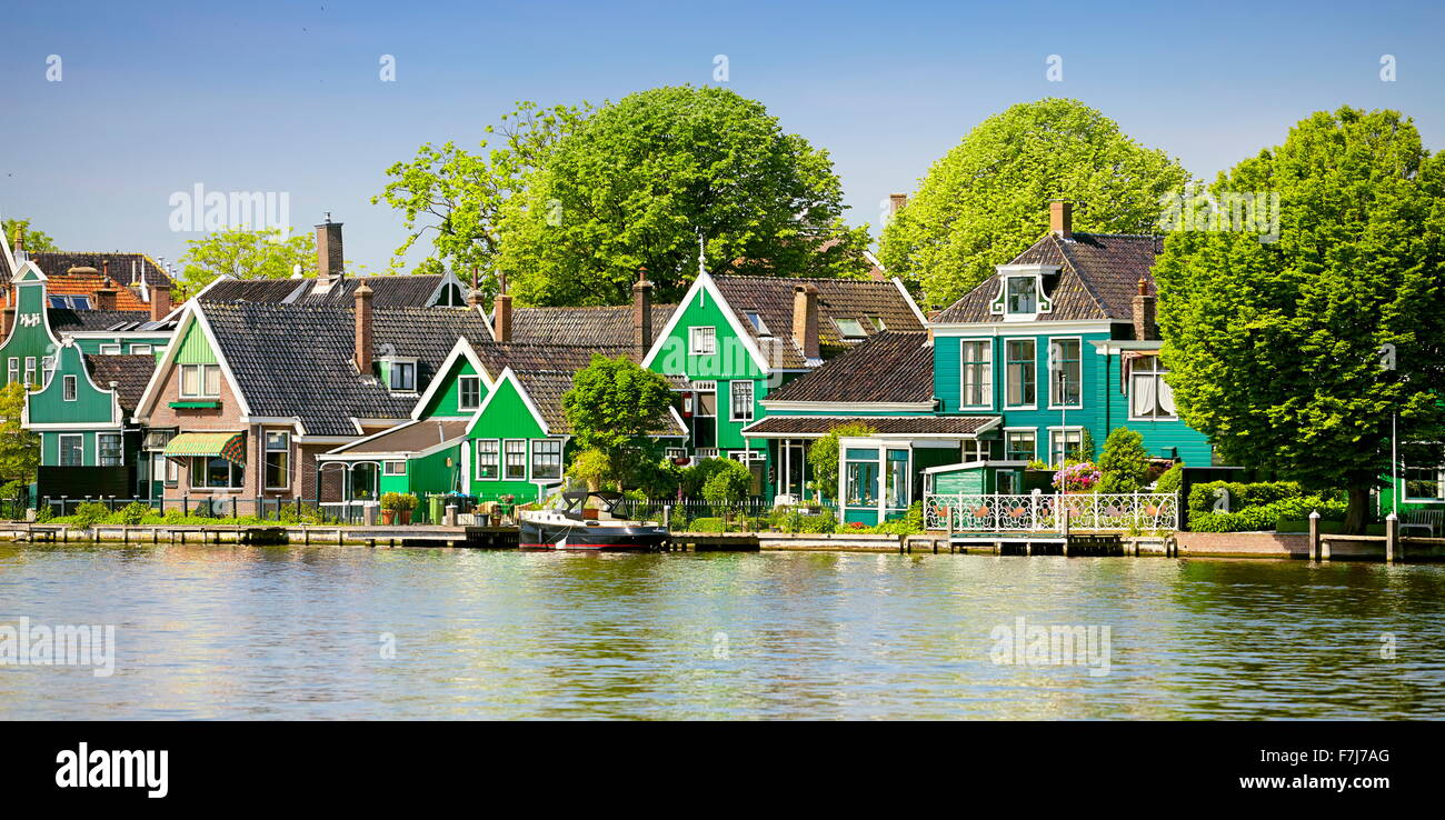 L'architecture traditionnelle à Zaanse - Hollande Pays-Bas Banque D'Images