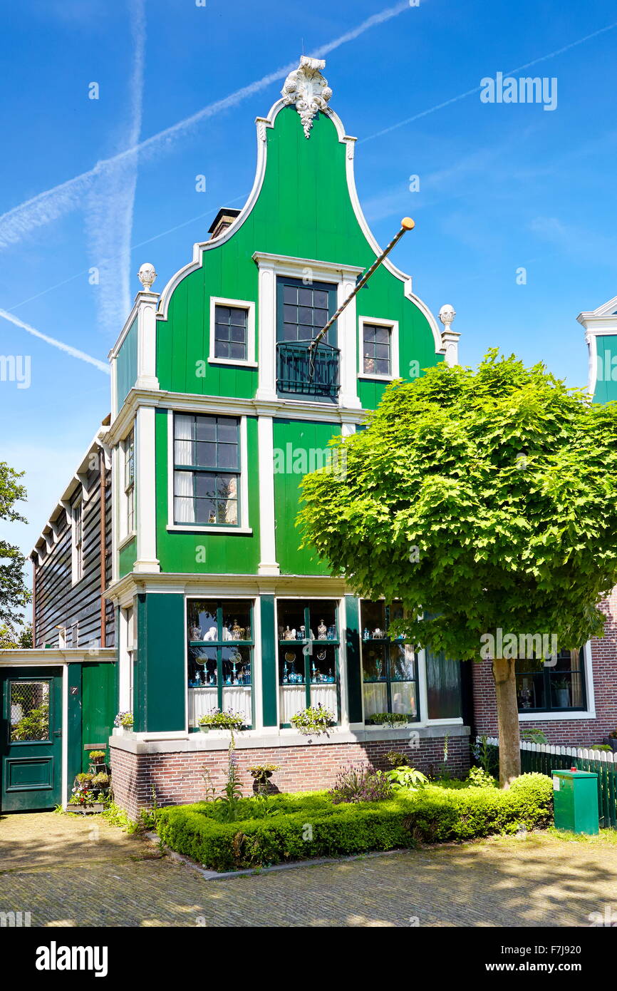 L'architecture traditionnelle à Zaanse - Hollande Pays-Bas Banque D'Images