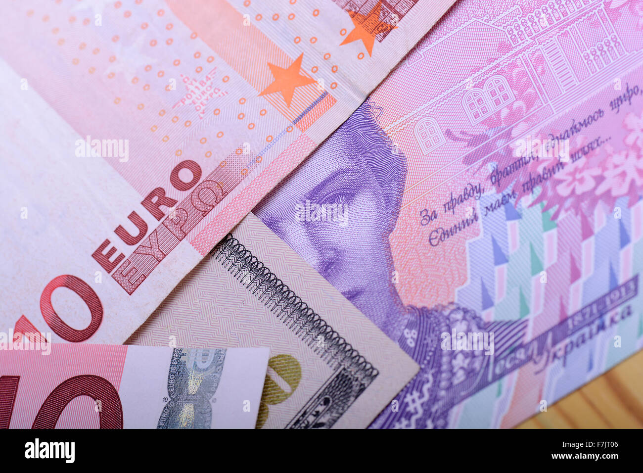 Deux principales monnaies fortes - US Dollar et Euro Banque D'Images