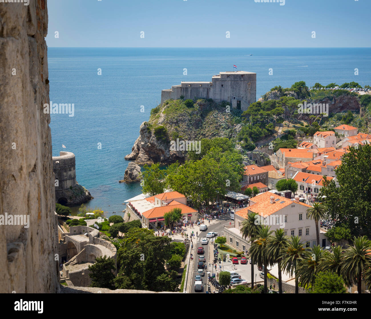 Dubrovnik, Croatie, comté de Dubrovnik-Neretva. Fort Lovrijenac ou Saint Laurent, forteresse. Banque D'Images