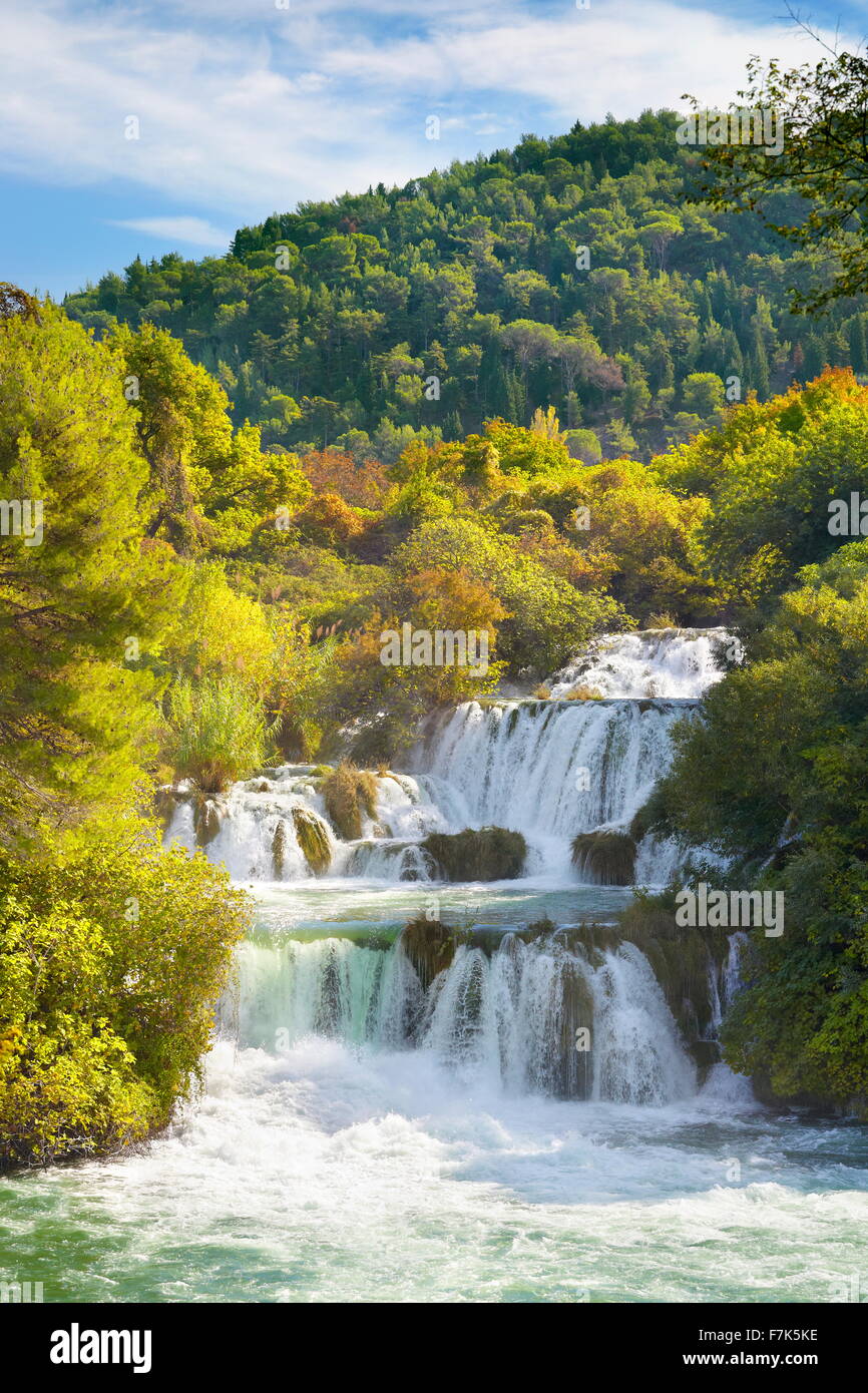 Les chutes de Krka, Parc National de Krka, Croatie, Europe Banque D'Images