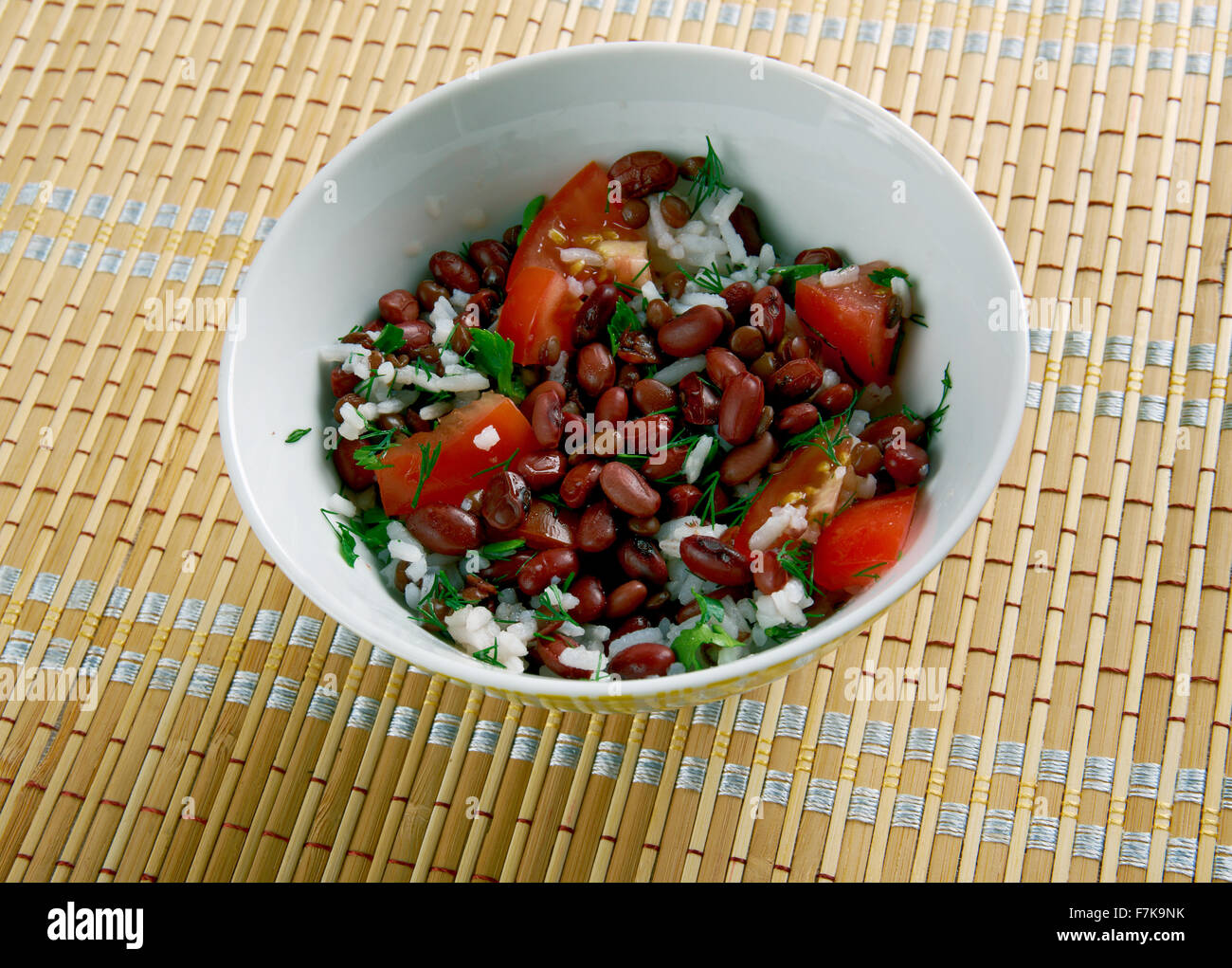 Gallo pinto - plat traditionnel du Nicaragua et du Costa Rica fait avec du riz et des haricots. Banque D'Images