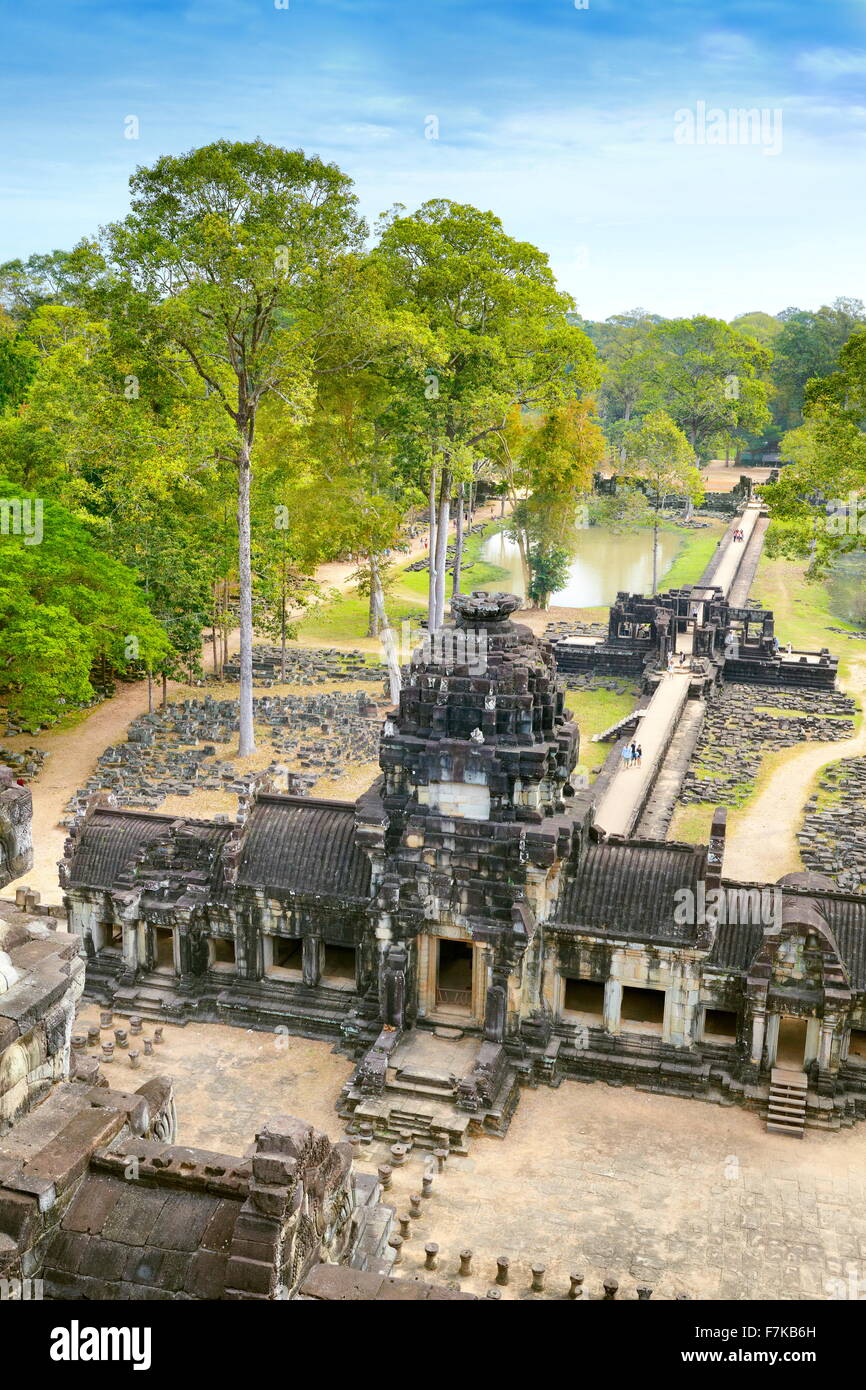 Vue du haut des Temple Baphuon, Angkor Thom, au Cambodge, en Asie Banque D'Images