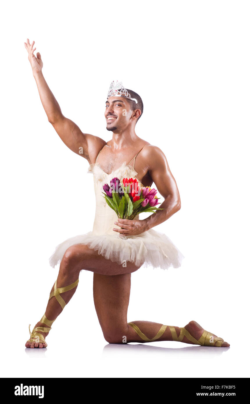 L'homme à tutu performing ballet dance Banque D'Images
