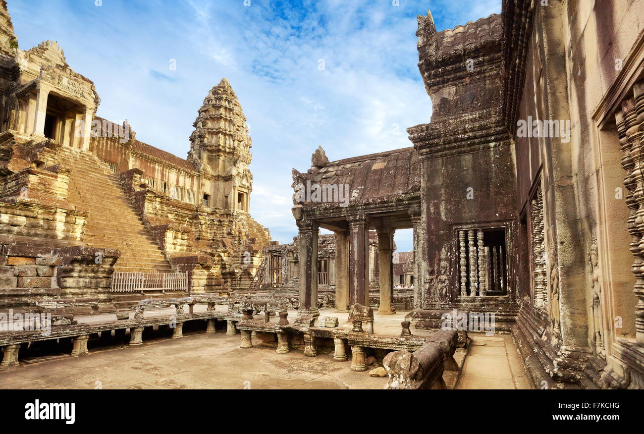 Temple d'Angkor Wat, au Cambodge, en Asie (UNESCO) Banque D'Images