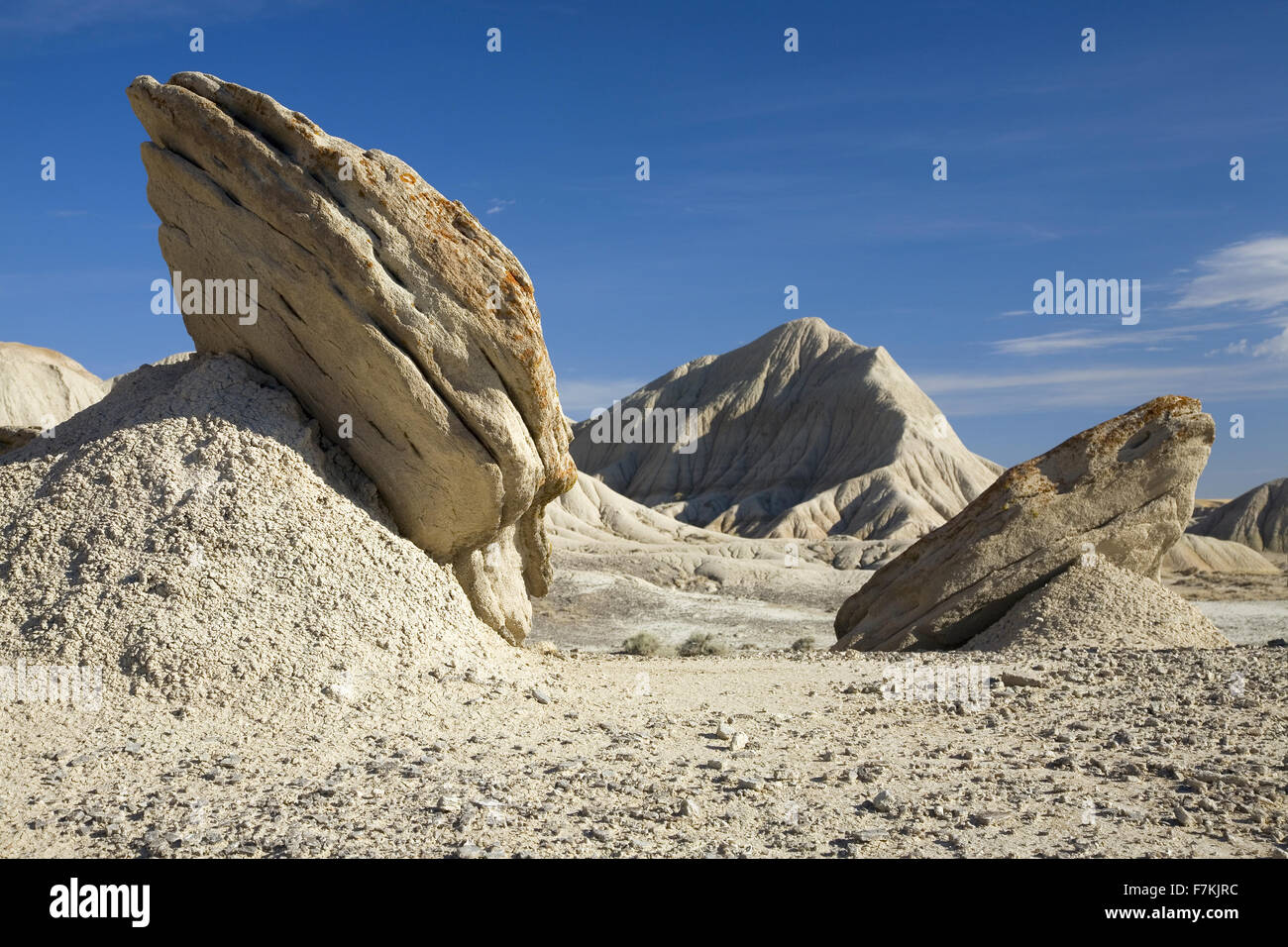 Rock formations in Toadstool Geologic Park, une région de badlands formé sur le flanc de l'Escarpement de Pine Ridge près de Crawford, NE, l'extrême nord-ouest de l'état Banque D'Images