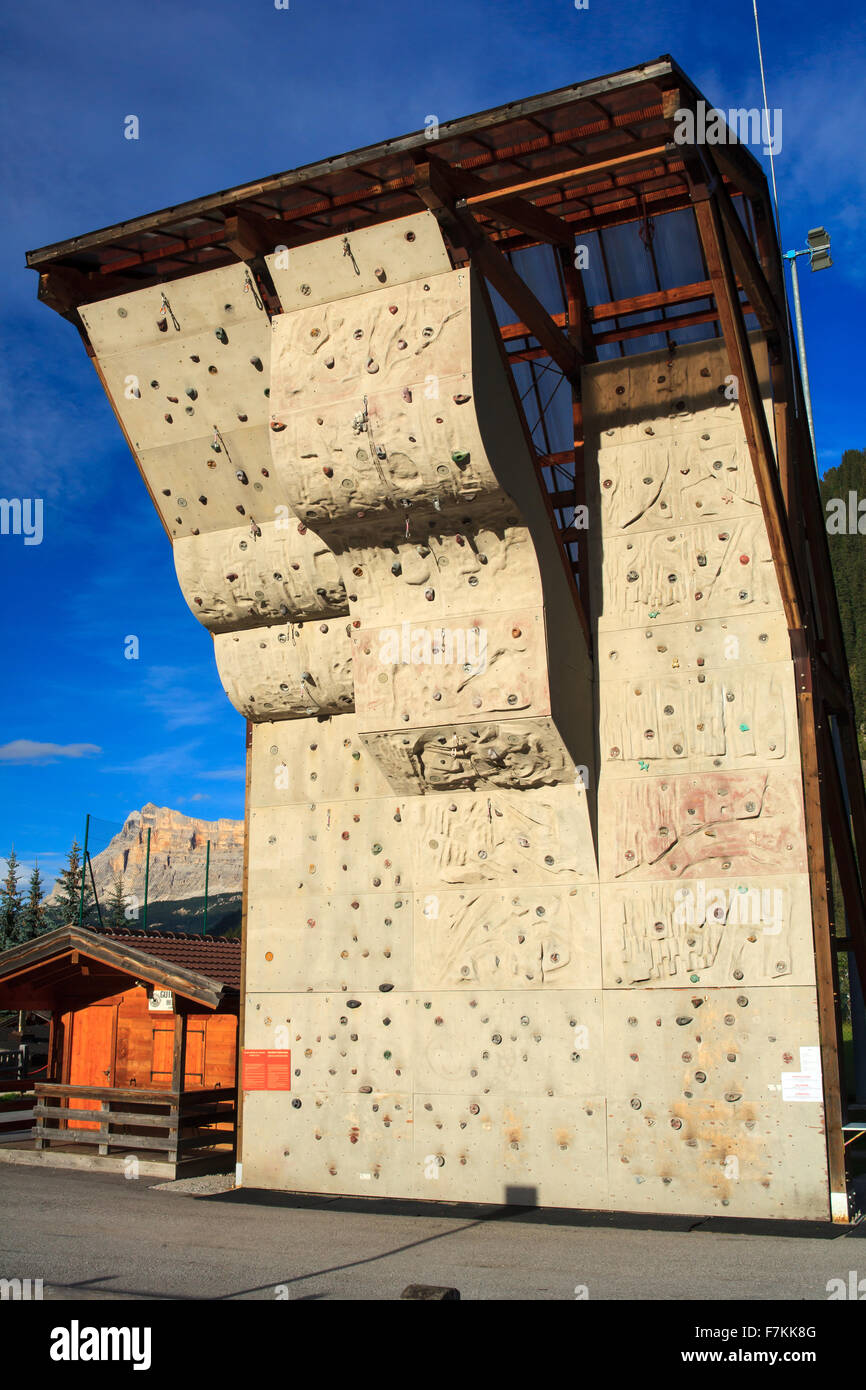 Vue de l'escalade artificielle de Corvara, Val Badia Banque D'Images