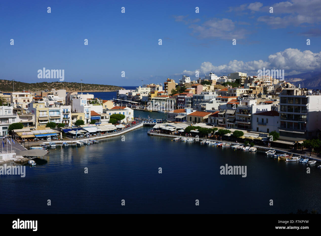 L'île de ville Agios Nikolaos, Crète, Grèce Banque D'Images