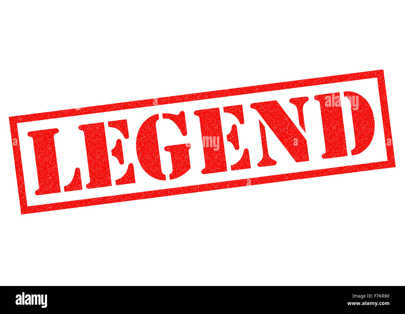 Légende de tampon en caoutchouc rouge sur un fond blanc. Banque D'Images