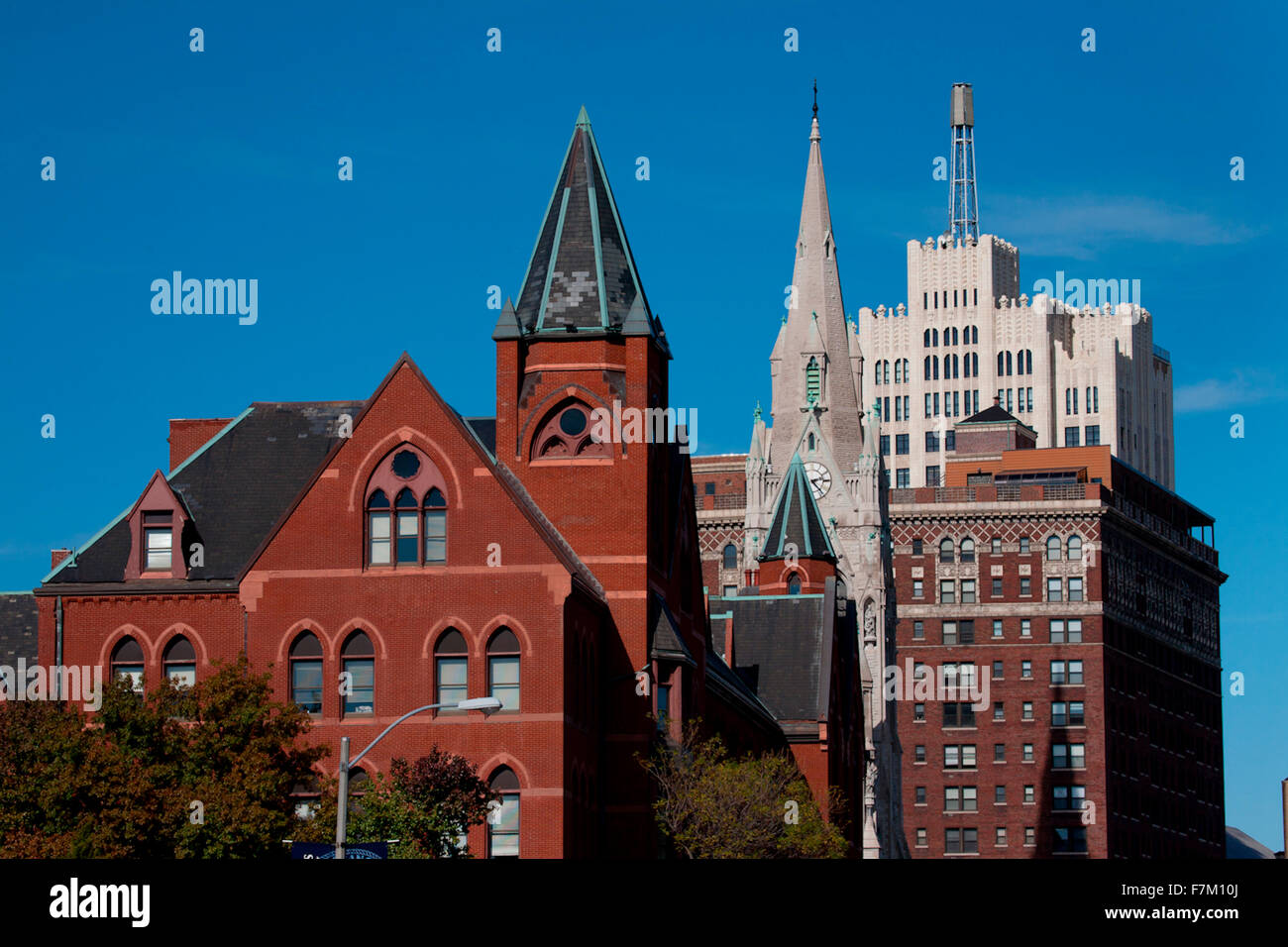 La ville et l'église le Grand Avenue, Saint Louis, Mo. Banque D'Images
