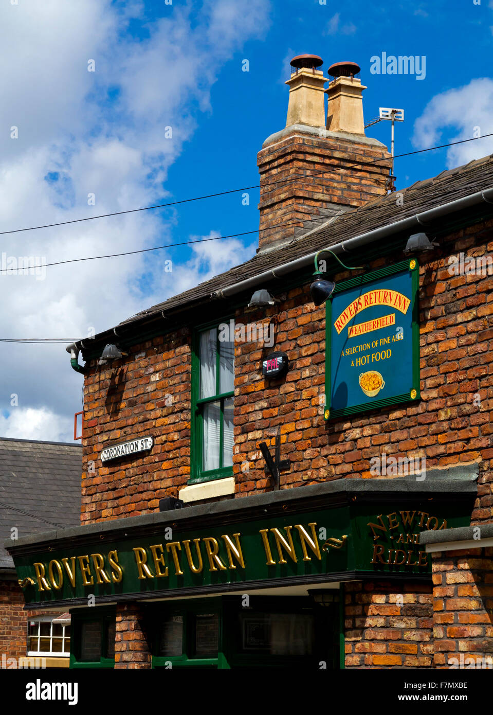 Rovers Return Inn un pub sur l'ensemble de Coronation Street un opéra de savon fabriqué par ITV en Angleterre Manchester UK Banque D'Images