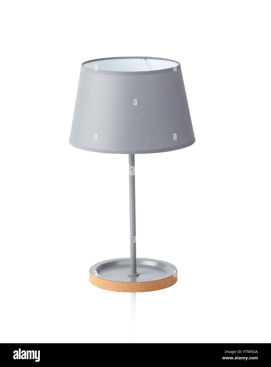 Lampe de table couleur gris isolé sur fond blanc Banque D'Images