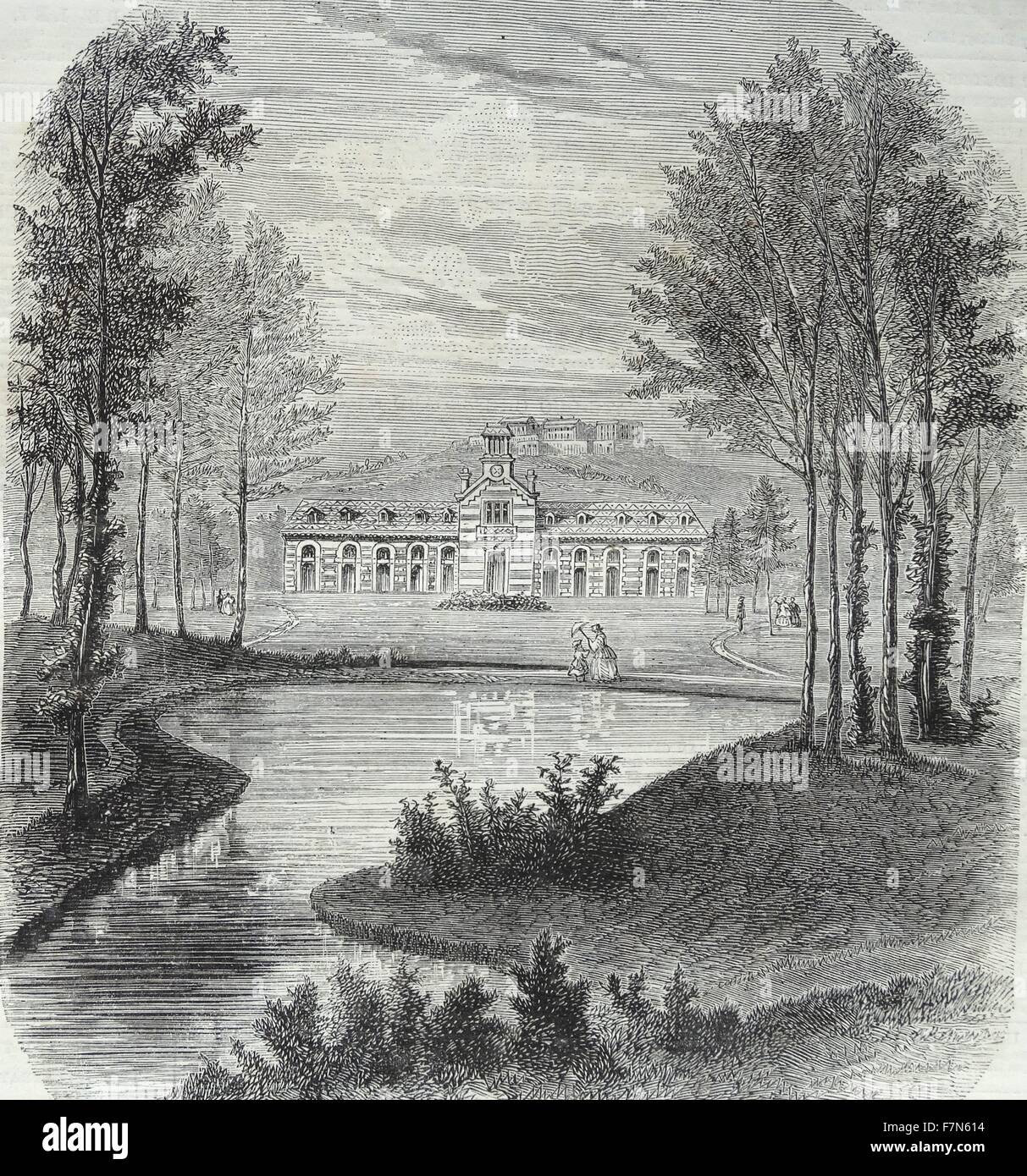 Le nouveau jardin d'acclimatation à Paris. D'après un dessin de M. Thorigny. 1860 Banque D'Images