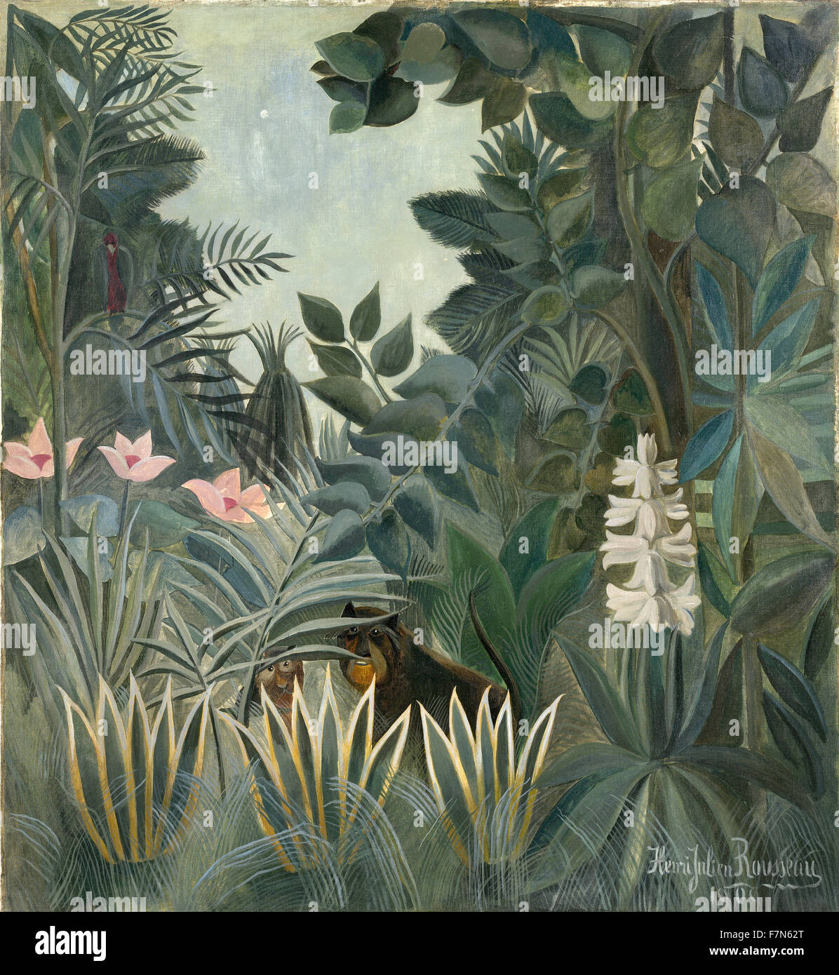 Henri Rousseau - Le Douanier Rousseau - La Jungle équatoriale Banque D'Images
