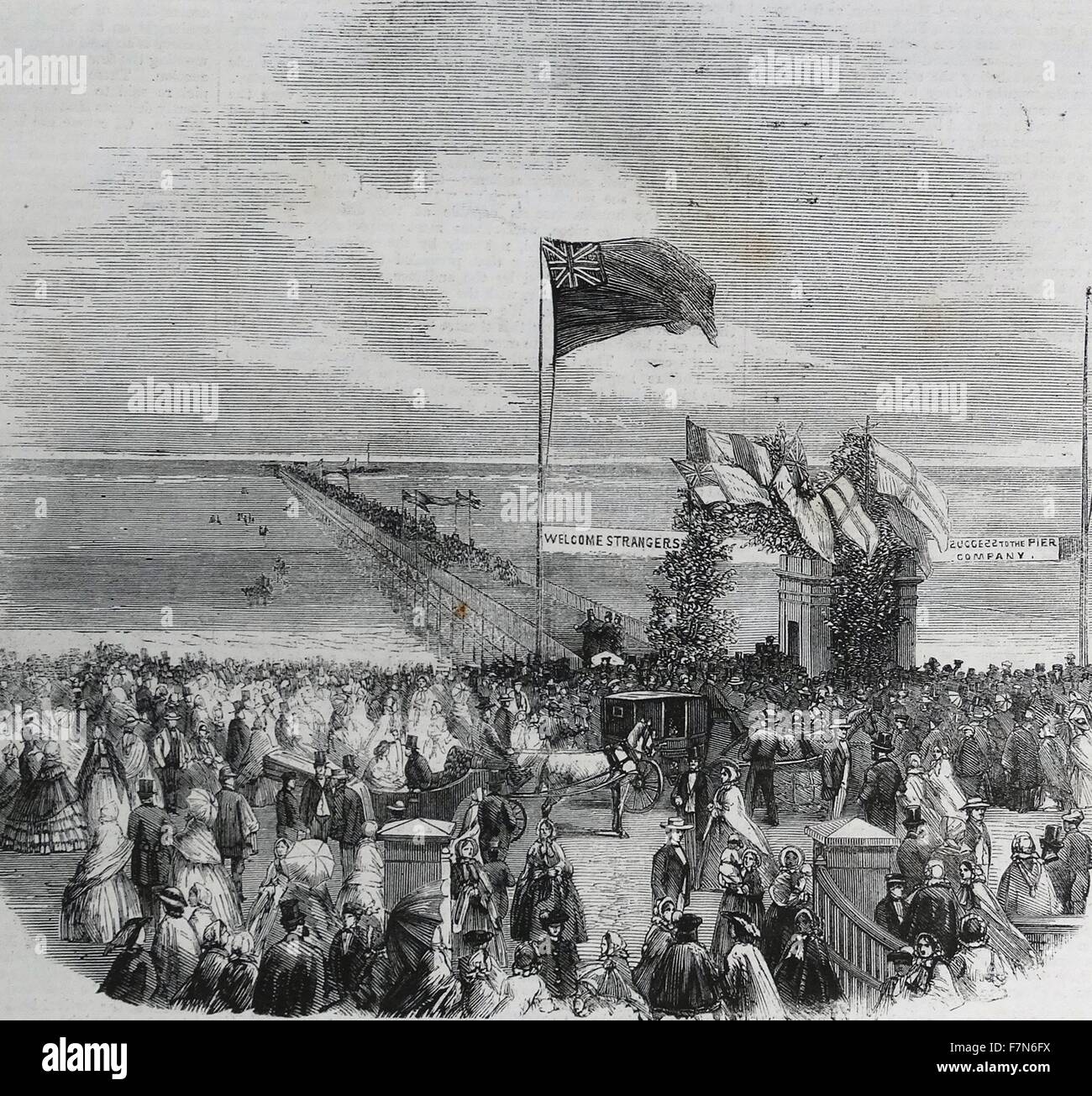 L'ouverture de la jetée de Southport. 1860 Banque D'Images