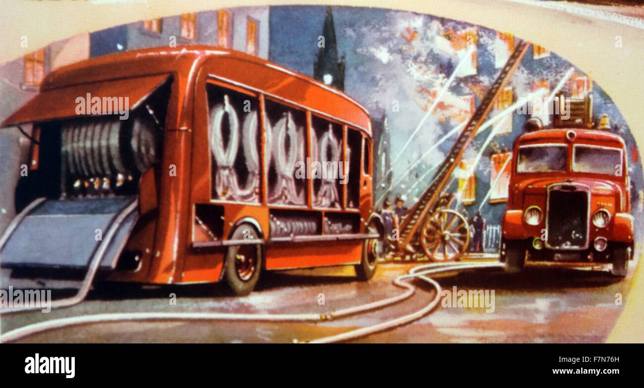 Assister à un feu d'incendie de Londres 1948 Banque D'Images