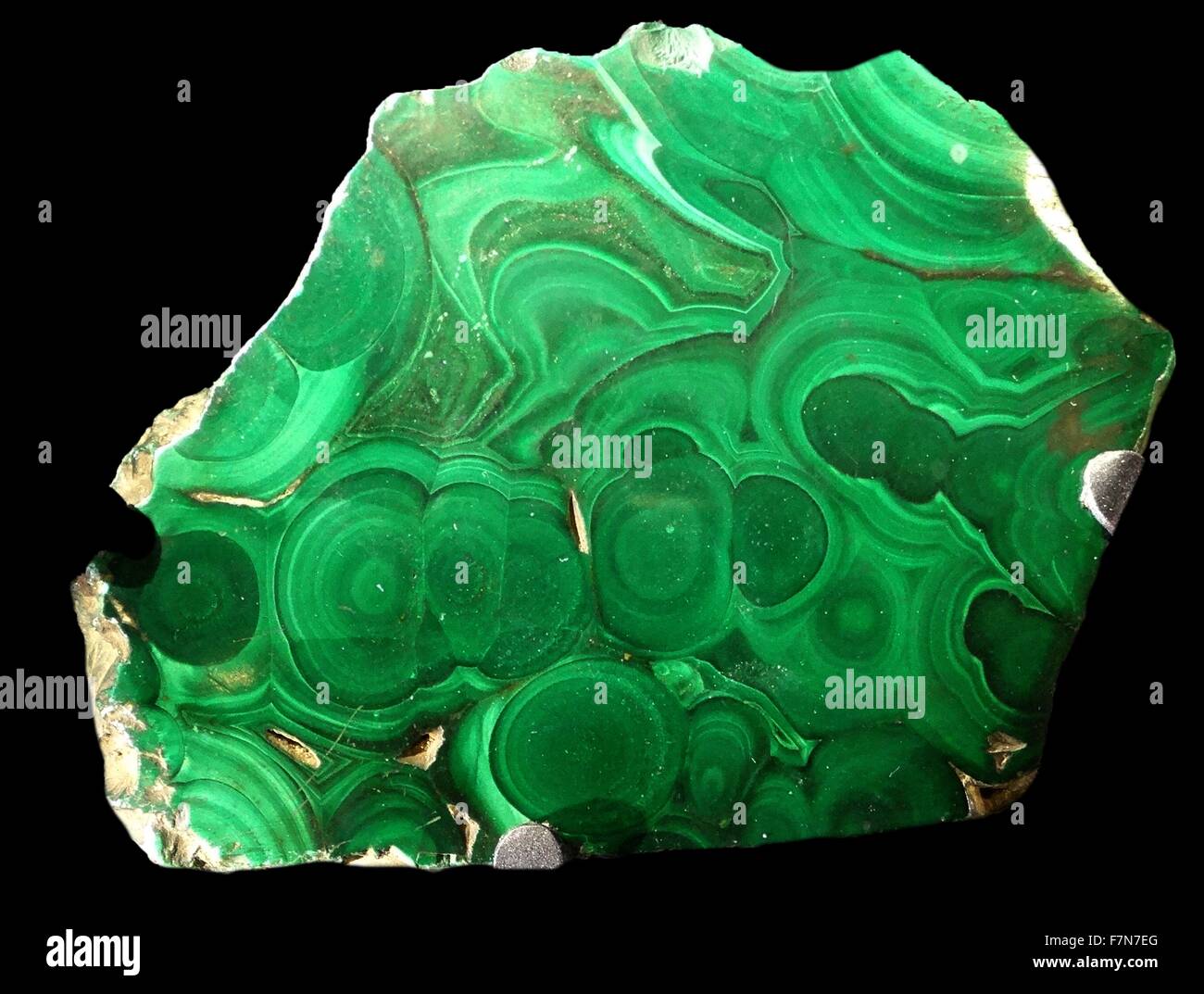 Les bandes de vert de malachite est à cause de la façon dont le rock formé résultant en couches avec différentes tailles de cristal. Le plus foncé le bandes ont gros cristaux de bandes plus claires. 2014 Banque D'Images