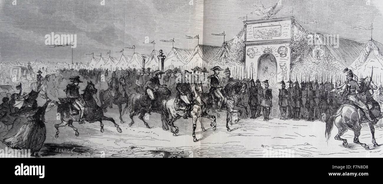 Gravure de la grande revue détenues par Sa Majesté l'empereur. Datée 1853 Banque D'Images