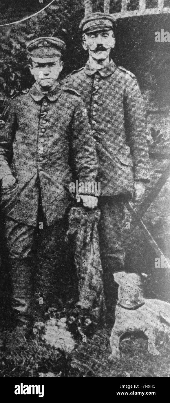 Adolf Hitler (Chancelier allemand et leader Nazi) pendant son service militaire dans la Première Guerre mondiale 1915 Banque D'Images