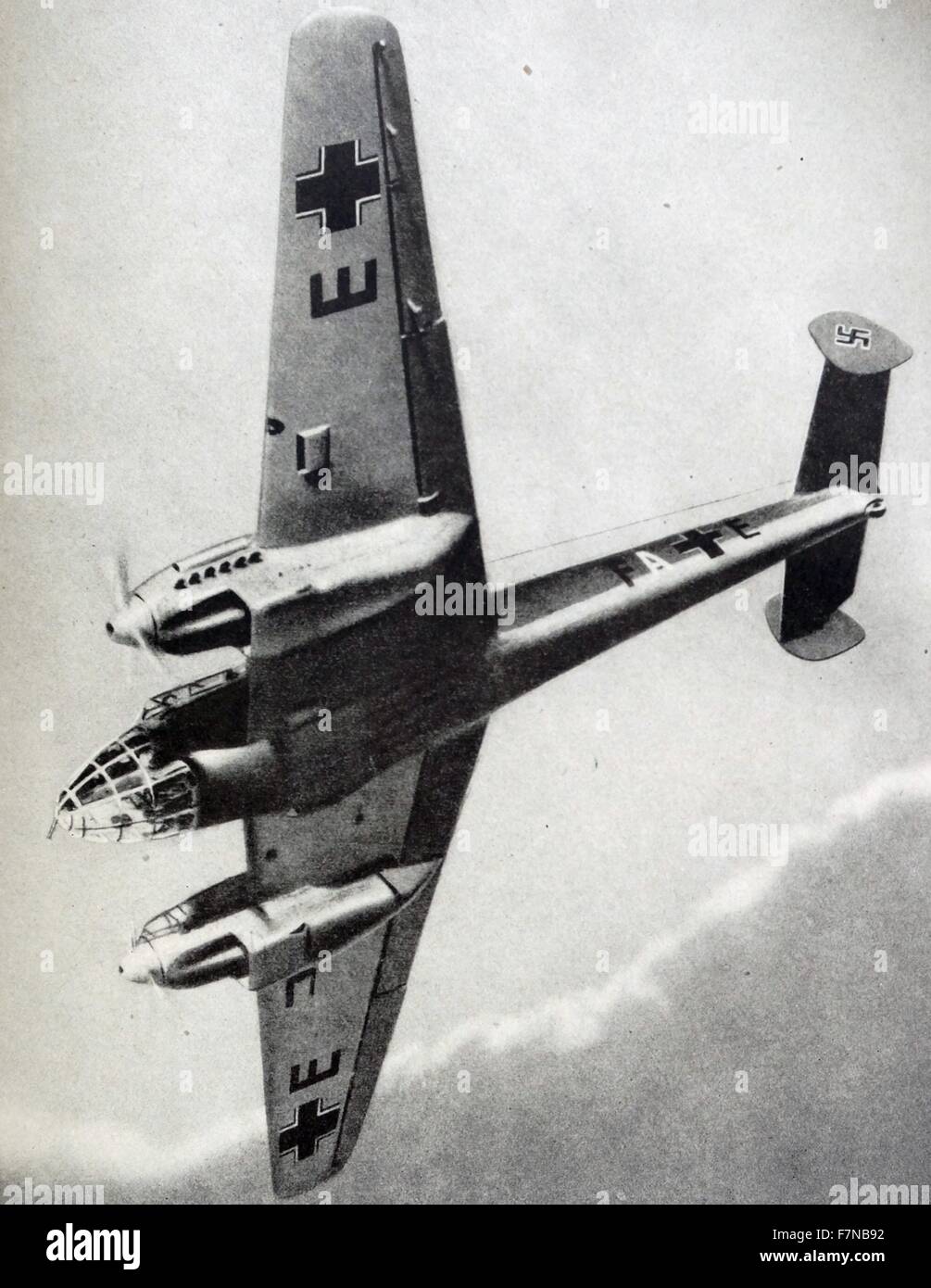 Photographie d'une fissure Fighter-Bomber de la Luftwaffe. Datée 1940 Banque D'Images