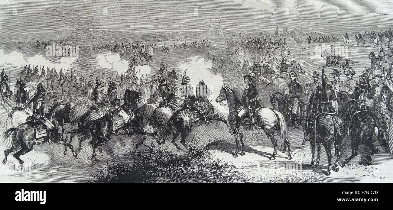La cavalerie française à Lunéville : une charge de les cuirassiers de la Garde Impériale. Banque D'Images