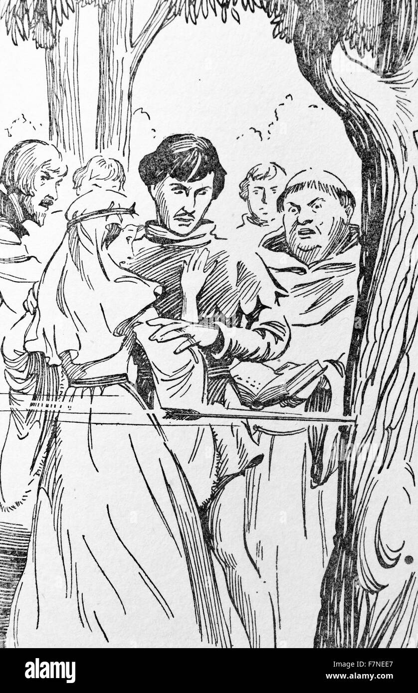 Robin des Bois et ses joyeux compagnons - une flèche manque de justesse Marian. 1920 Banque D'Images