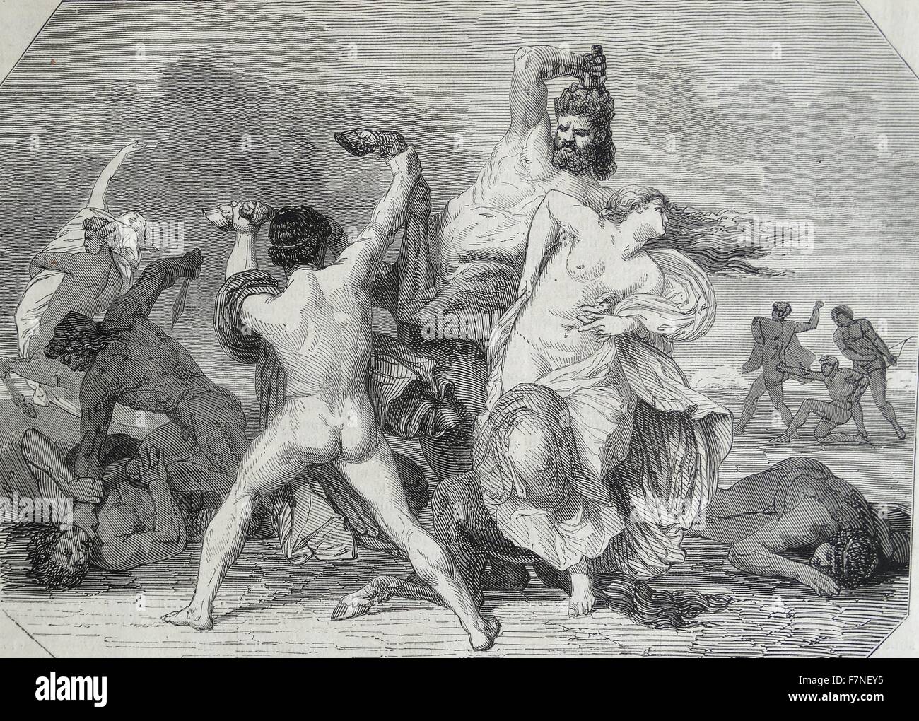 Le combat de l'Lapiths et les Centaures, peinture par M. William Bouguereau. Banque D'Images