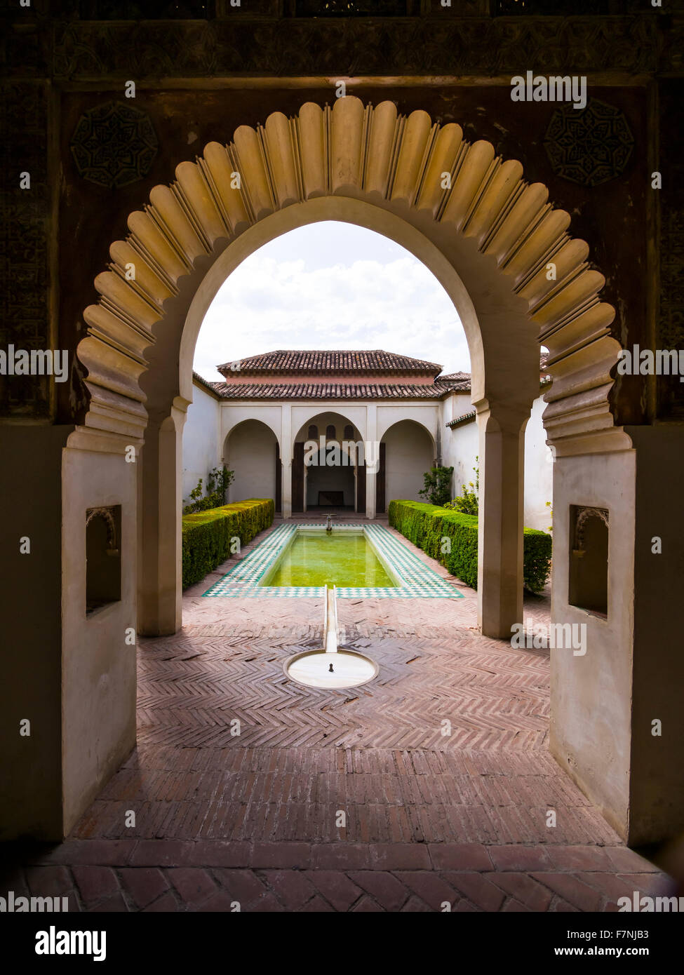 Espagne, Malaga, l'Alcazaba, le château de Patio de la Alberca Banque D'Images