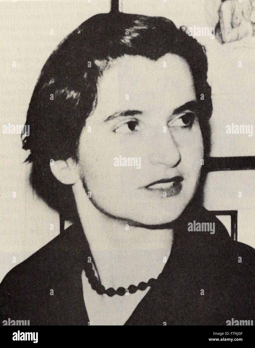 Rosalind Elsie Franklin (1920 - 16 avril 1958). Chimiste anglais et cristallographe rx qui ont contribué à la compréhension de l'amende de structures moléculaires de l'ADN (acide désoxyribonucléique), l'ARN (acide ribonucléique) Banque D'Images
