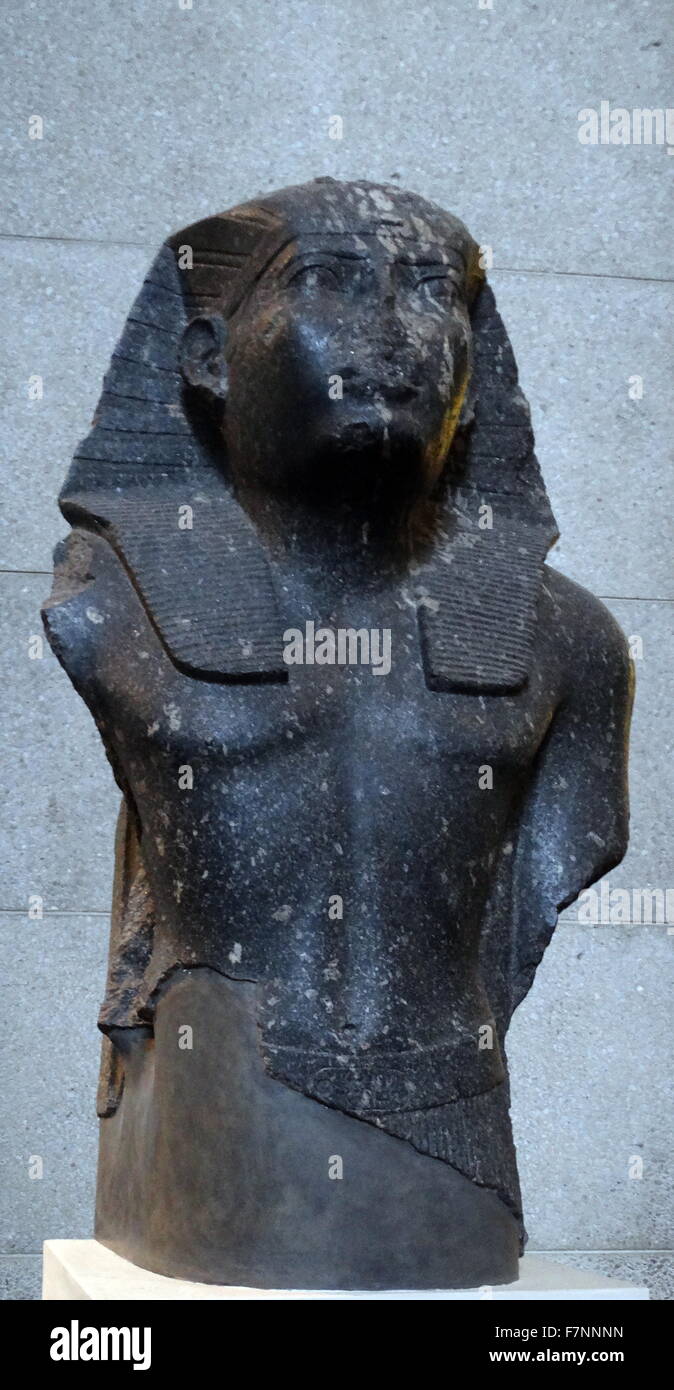 Statue du Roi Senwosert J de Thèbes, Karnak, Temple d'Amon-Ra. En date du 12e dynastie Banque D'Images