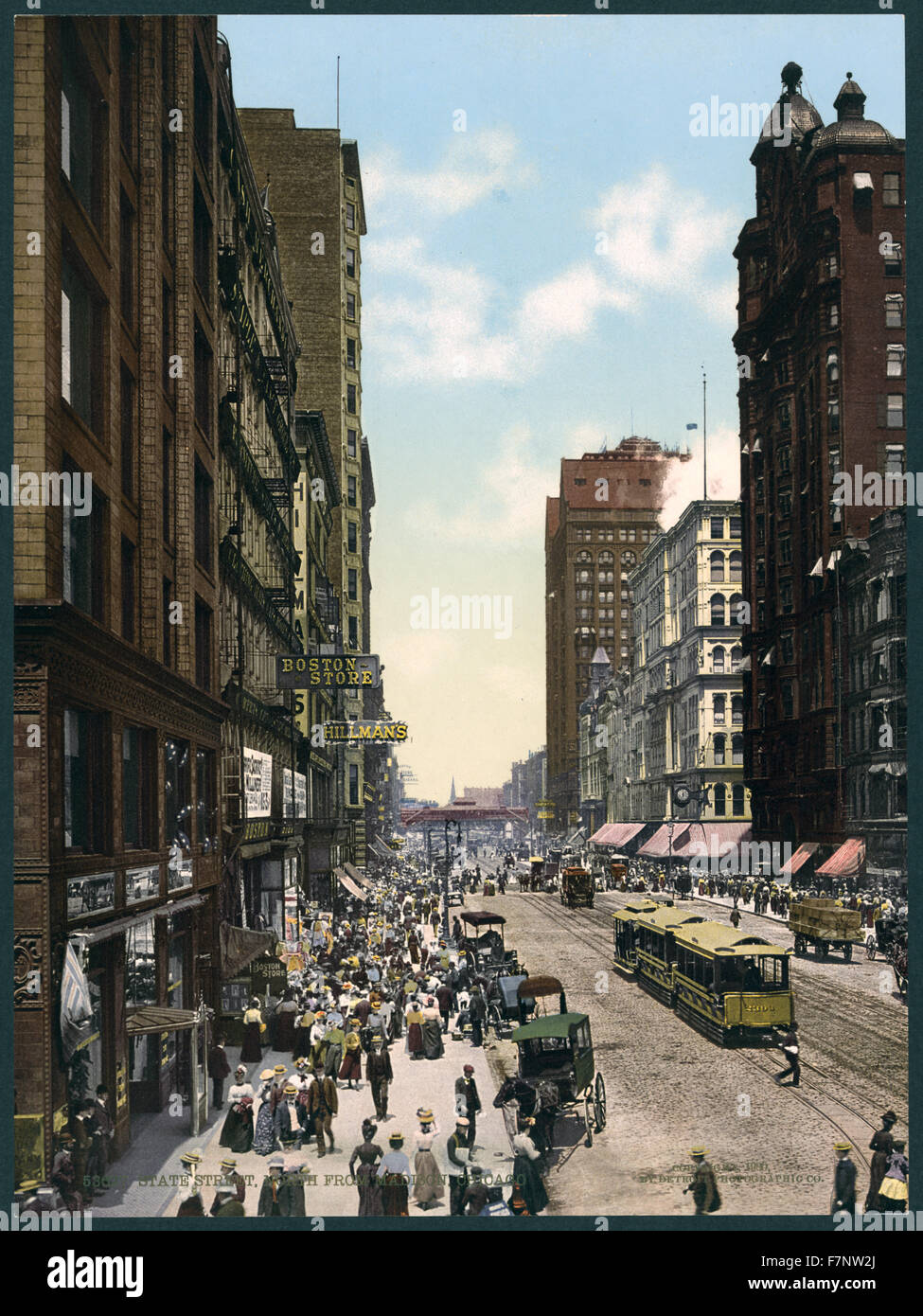 State Street, au nord de Madison, Chicago Banque D'Images