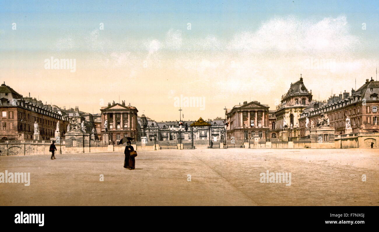 Palace, extérieur, Versailles, France 1900 Banque D'Images
