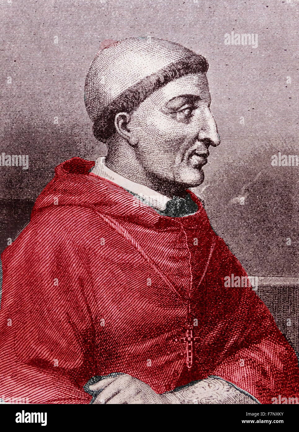 Francisco Jiménez de Cisneros, (1436 - 8 novembre, 1517), cardinal espagnol, religieux et homme d'État. rose à la hauteur de pouvoir devenir un réformateur religieux, deux fois régente de l'Espagne, le Cardinal, Grand Inquisiteur, promoteur des croisades dans l'Afrique du Nord. Il est connu pour le financement Complutensian Polyglot Bible, la première version imprimée de l'ensemble de polyglot Bible Banque D'Images