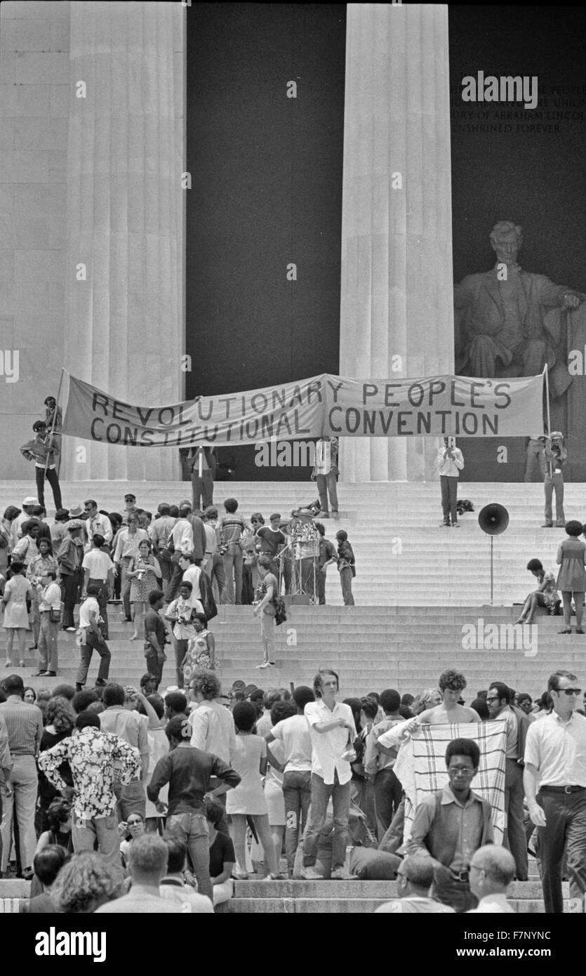 Panthère noire, le Lincoln Memorial Convention 1970 Banque D'Images