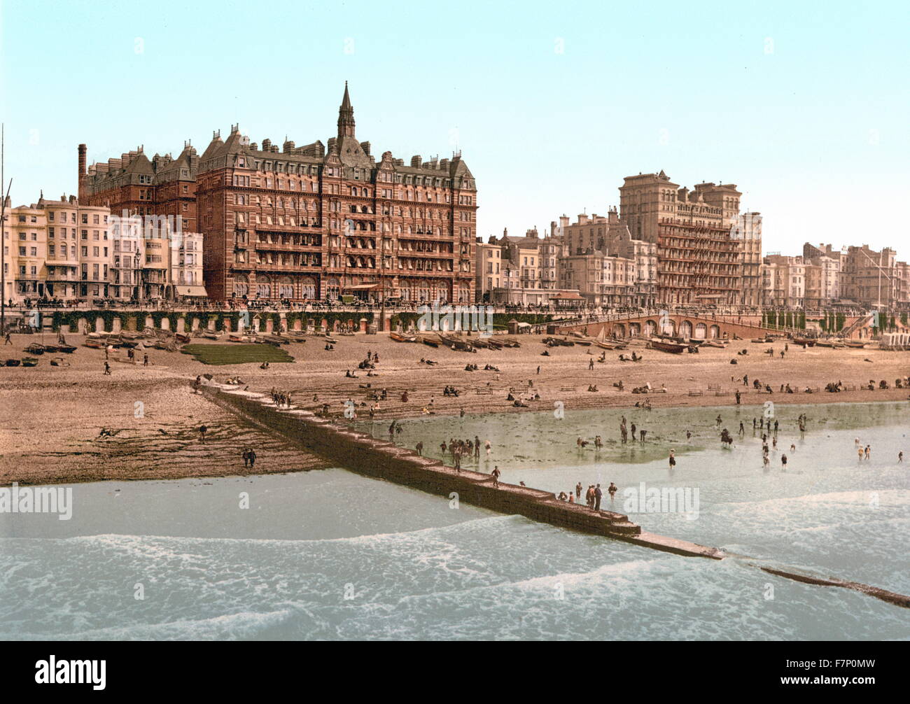 Vue depuis la jetée, Brighton, Angleterre 1895 Banque D'Images