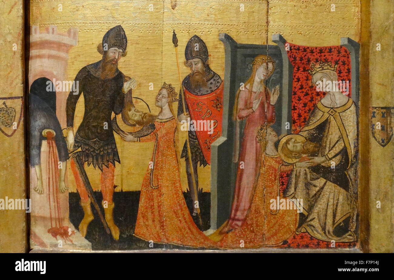Retable des Saints John par le maître de Santa Coloma de Queralt. En date du 14e siècle Banque D'Images