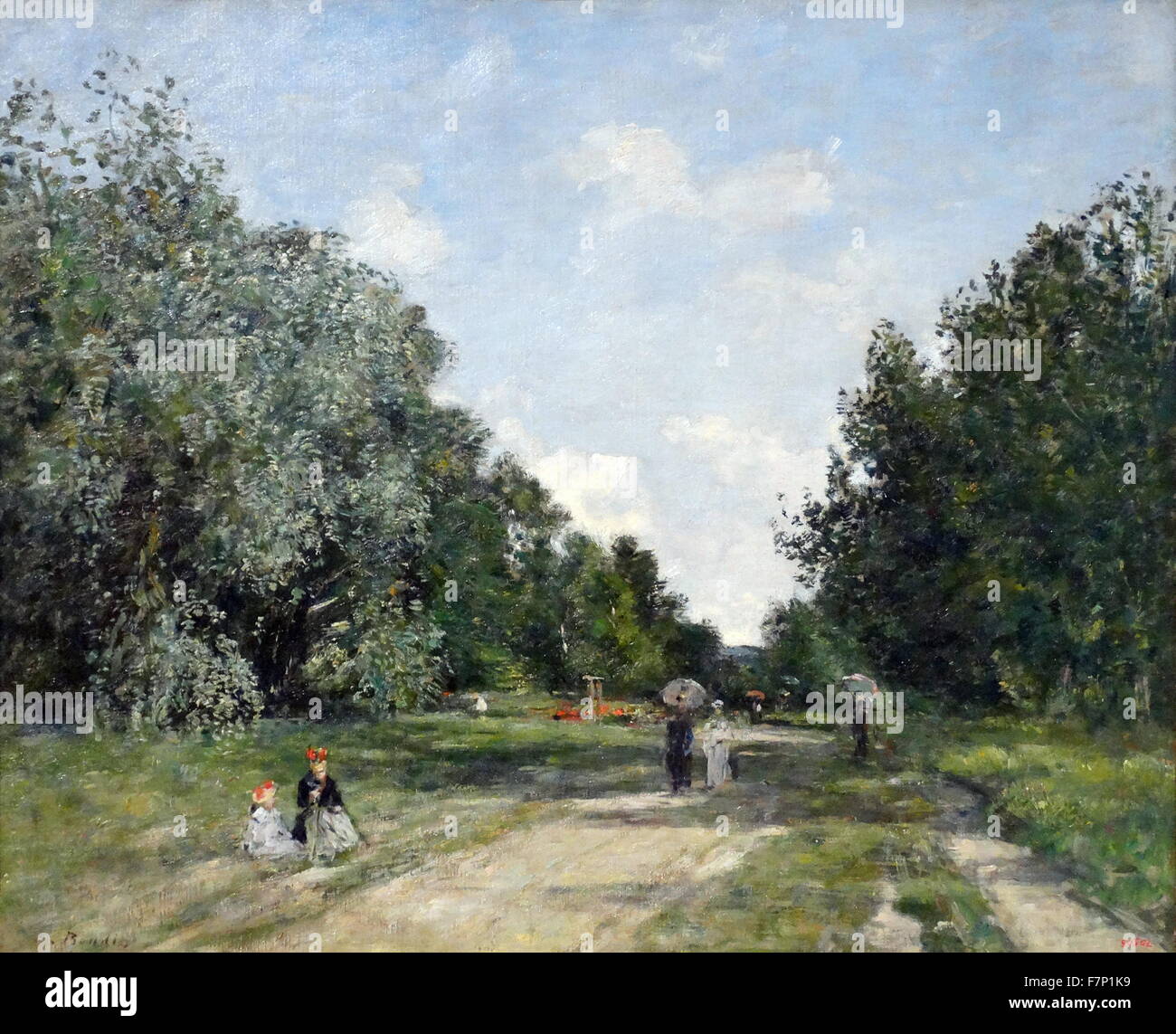 La peinture intitulée 'Parc Cordier à Trouville" par Louis Eugène Boudin (1824-1898) peintre paysagiste français. Datée 1883 Banque D'Images