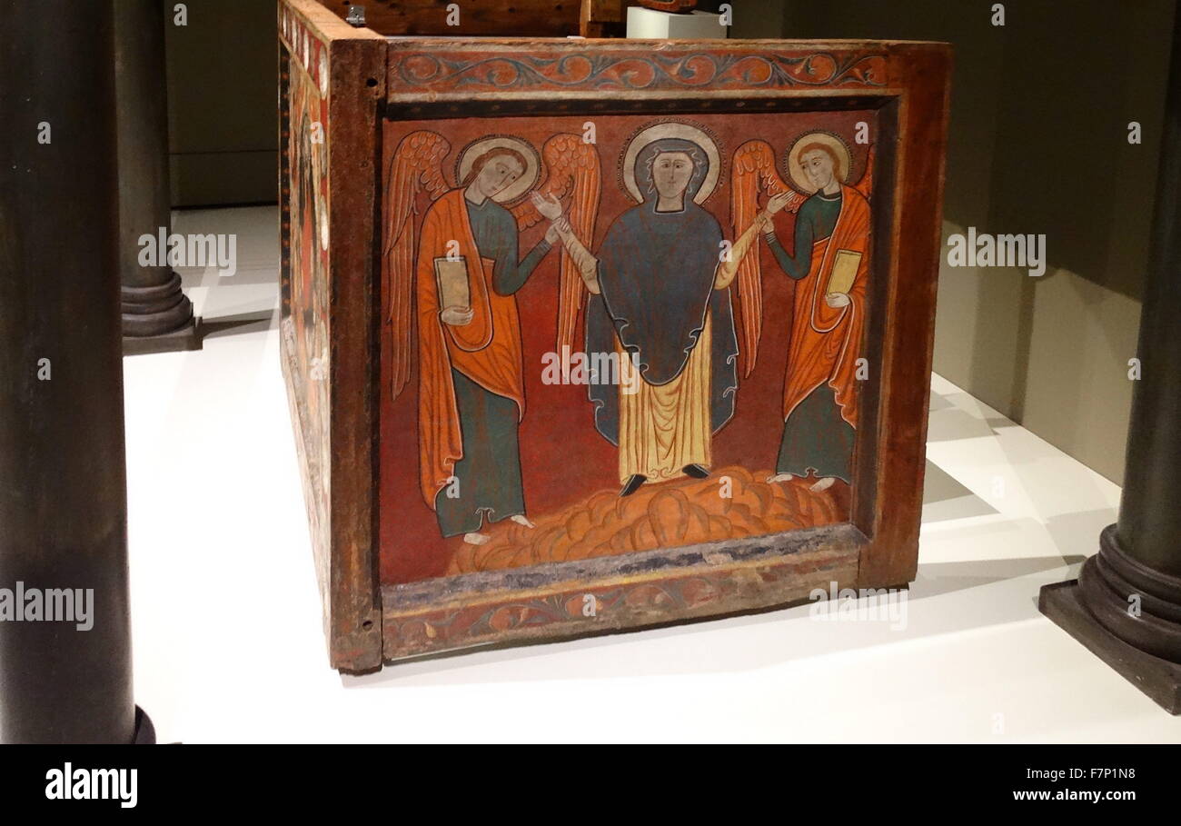 Retable représentant Saint Villa romaine, avec une croix de Bagergue. En date du 13e siècle Banque D'Images