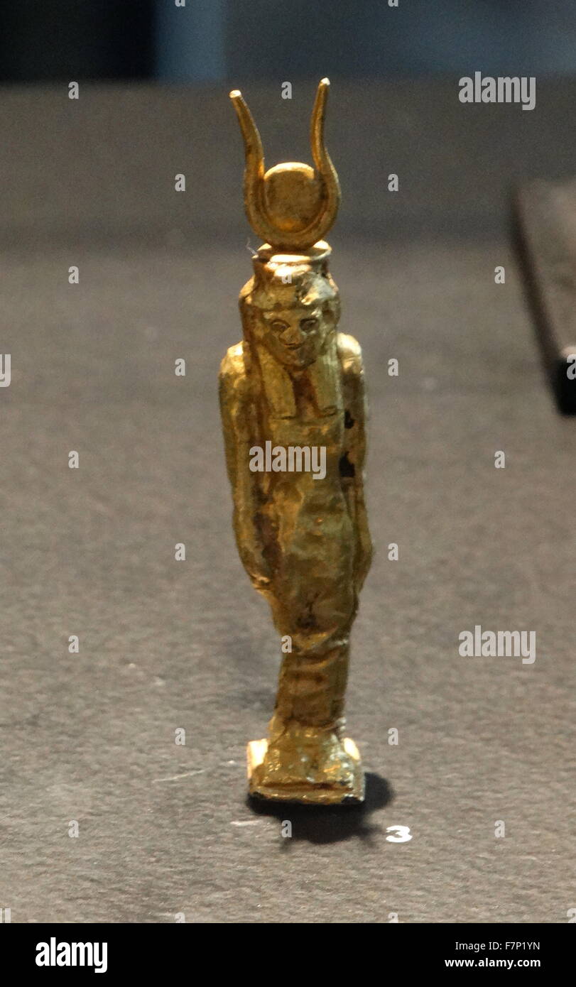 La figure d'or de la déesse égyptienne Isis 715-332 av. Banque D'Images