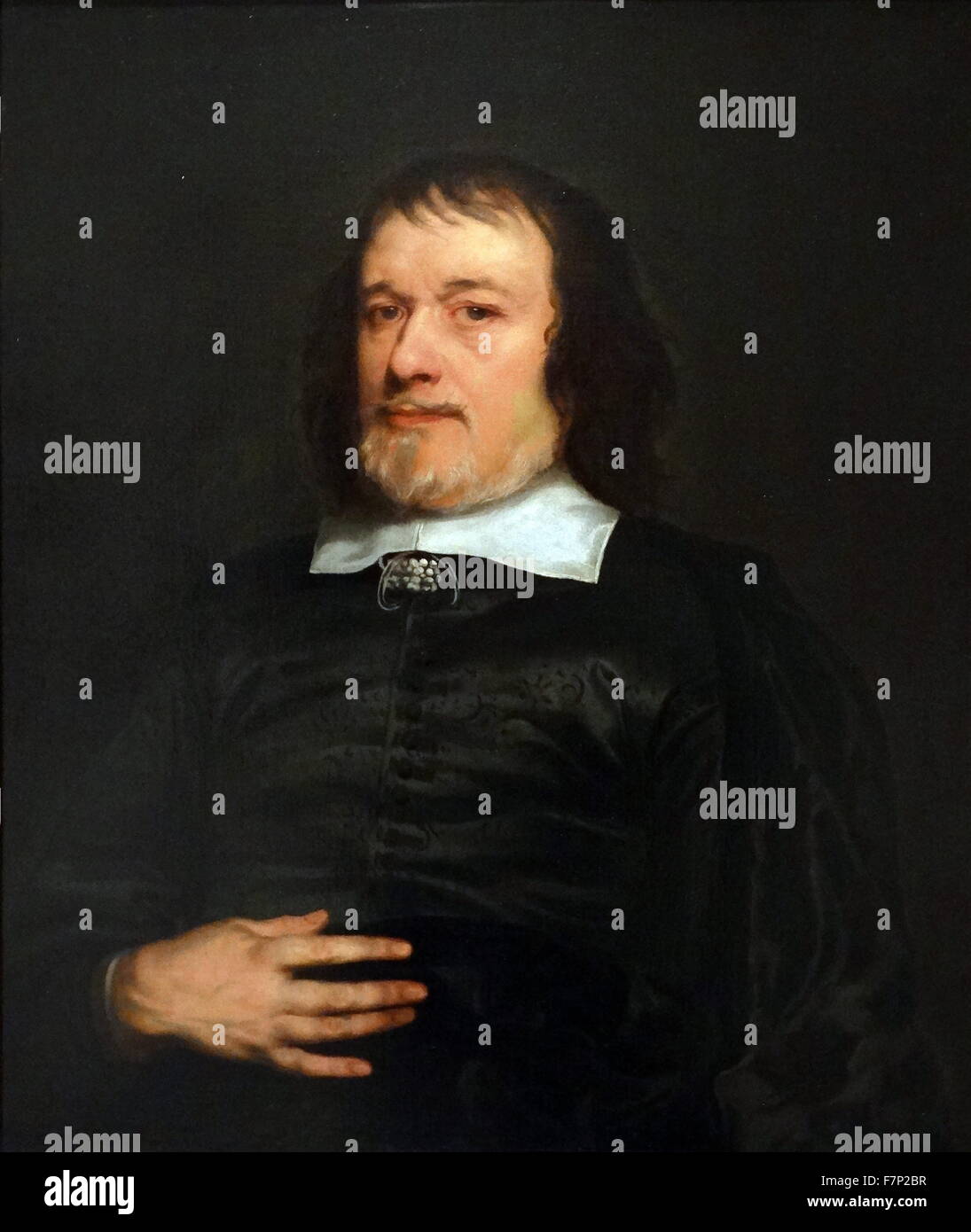 La peinture intitulée 'Portrait d'un gentilhomme' par Adriaen Hanneman (1604-1671) Dutch painter plus connu pour ses portraits de la cour royale britannique exilé. En date du 17e siècle Banque D'Images