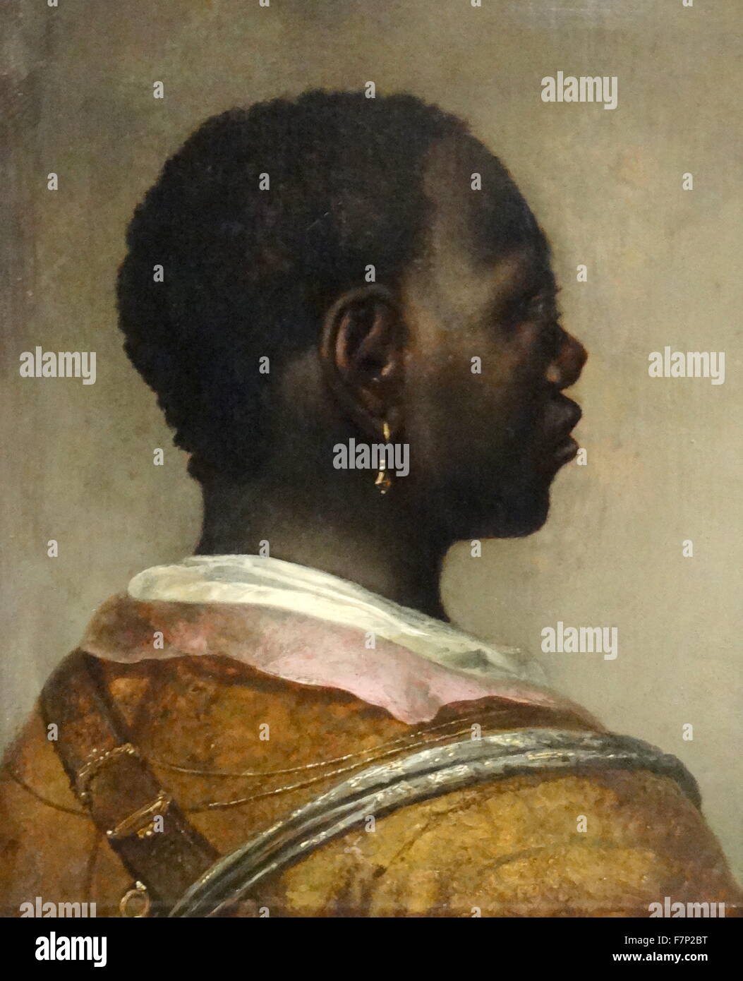 Portrait d'homme africain par Govert Flinck (1615-1660) peintre de l'âge d'Or hollandais. En date du 17e siècle Banque D'Images