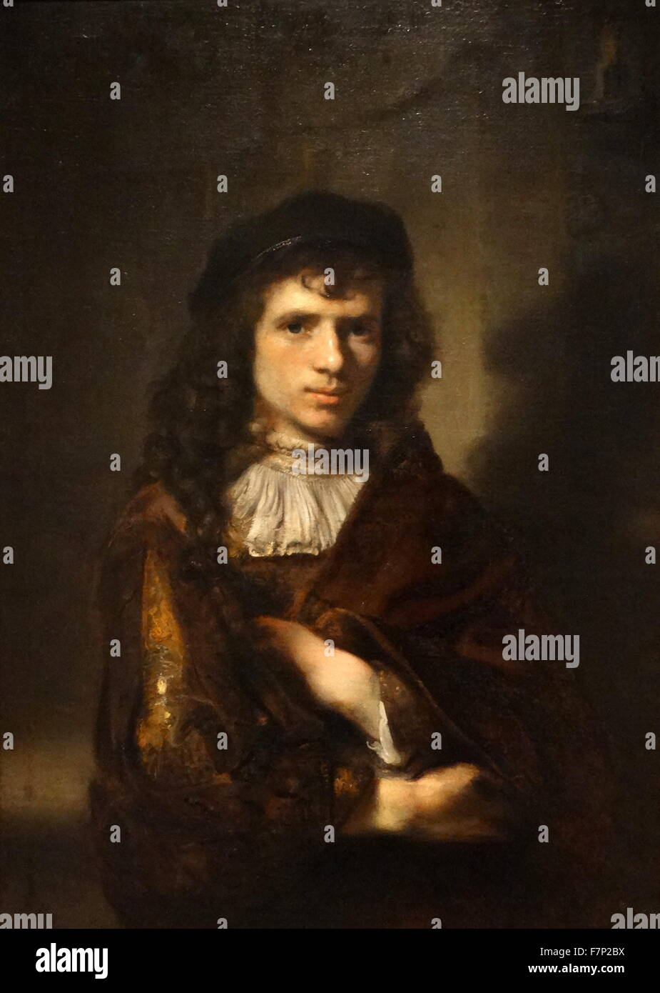 La peinture intitulée 'Portrait de jeune" par Willem Drost (1633-1659) Âge d'or hollandais peintre et graveuse de peintures et de portraits de l'histoire. En date du 17e siècle Banque D'Images