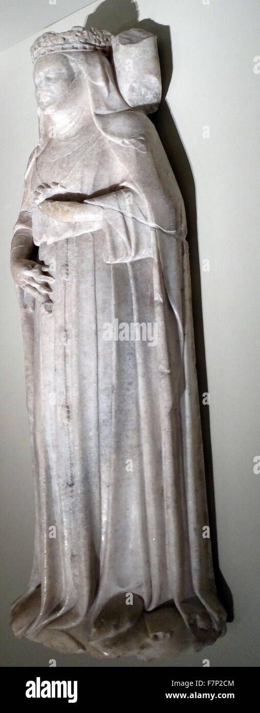 En gisant de Marie, Reine de Chypre, par Juan de Tournai, sculpteur et verrier. En date du 14e siècle Banque D'Images