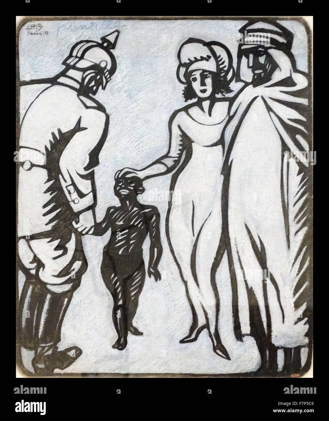 Illustration "Problème Résolu" par Juan Gris (1887-1927) peintre espagnol et sculpteur. Datée 1911 Banque D'Images