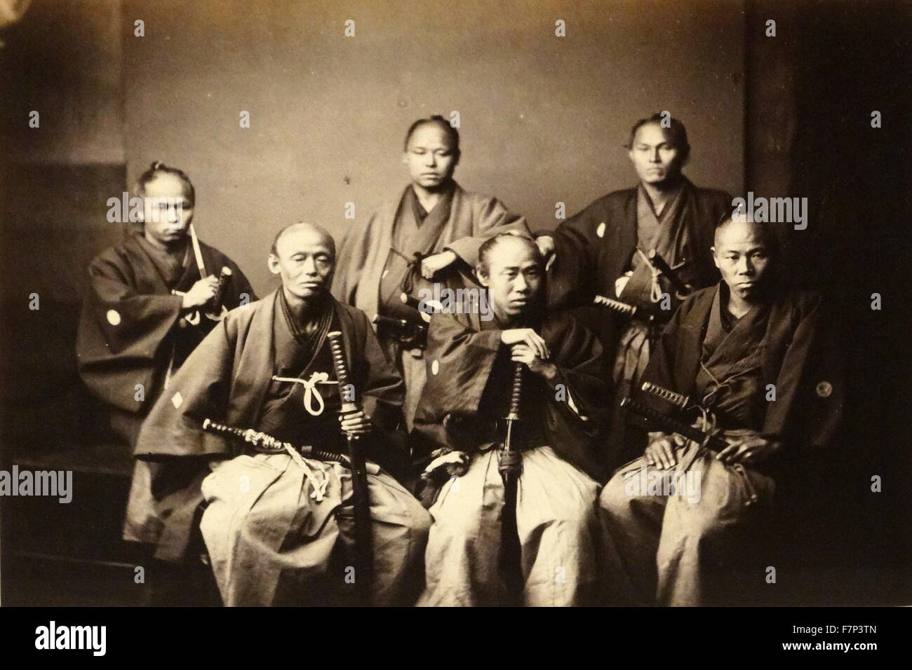 Photographie d'envoyés spéciaux à partir de la secte shingon par Felice Beato (1832-1909) Italien-photographe britannique. Datée 1863 Banque D'Images